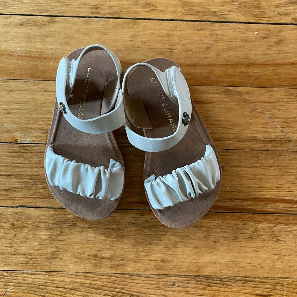 Lucky Brand White Ruffle Sandals